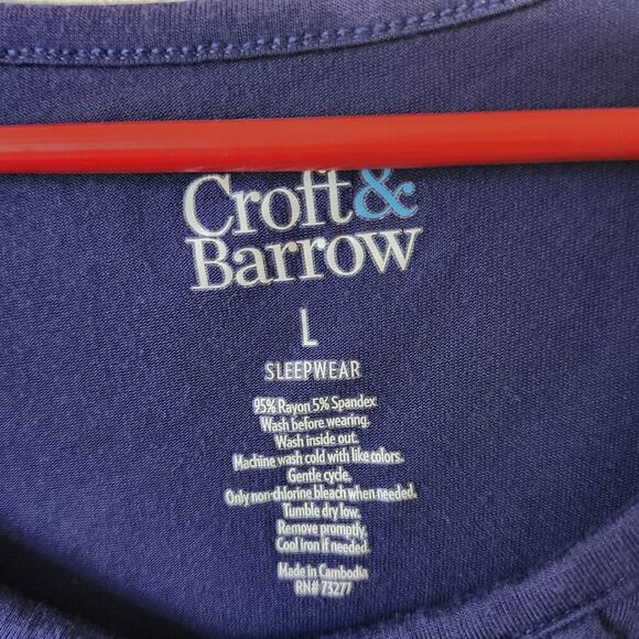 Croft & Barrow Womens Sleeveless Blouse Blue Size L Button Accent Front Casual - Picture 3 of 5